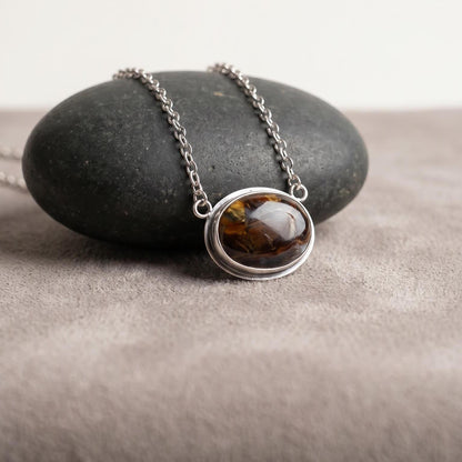 Pietersite Necklace - .925 Sterling Silver