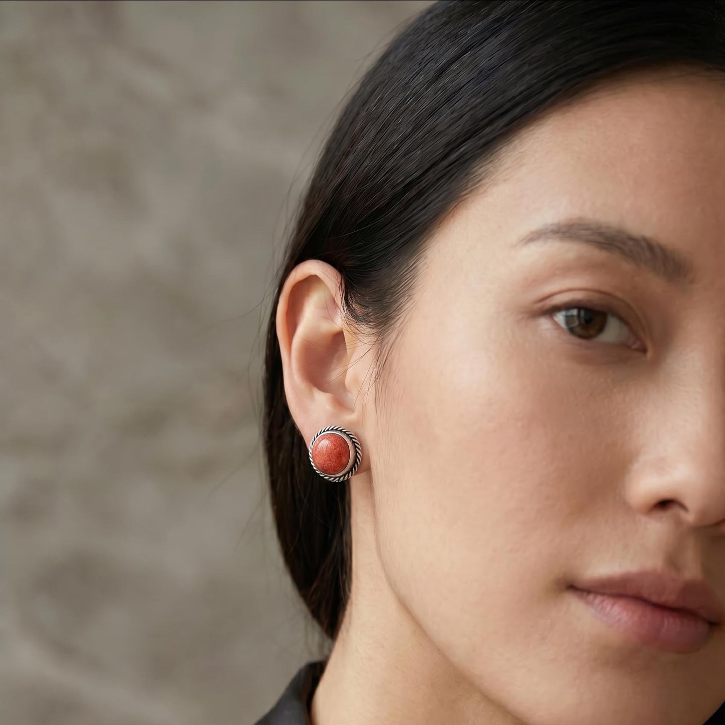 Red Sponge Coral Sterling Silver Earrings – Traditional Posts