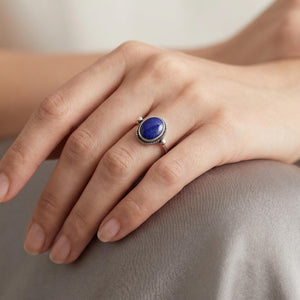 Sterling Silver Lapis Lazuli Ring - Handmade Silversmith Jewelry