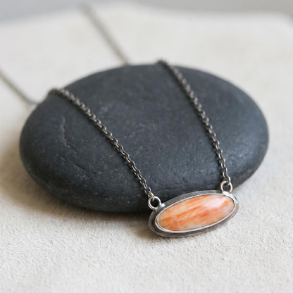 Chili Red Spiny Oyster Pendant – Sterling Silver Necklace