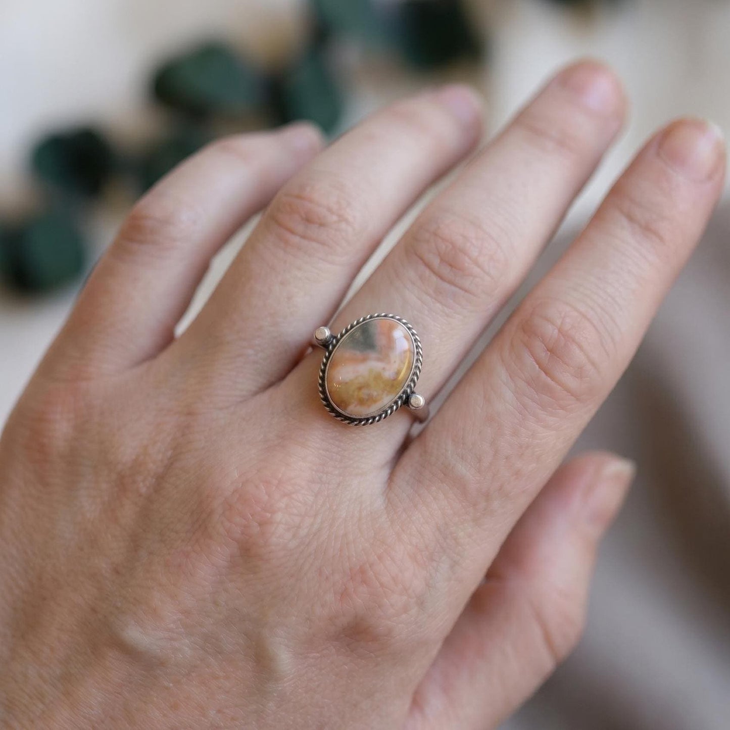 Ocean Jasper Statement Ring – Sterling Silver, Choose Your Stone