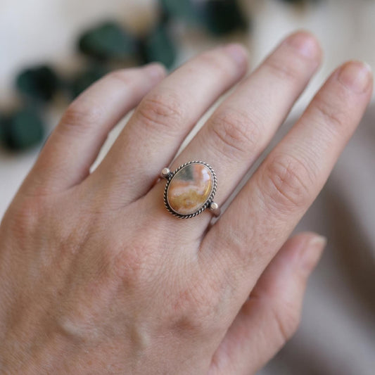 Ocean Jasper Statement Ring – Sterling Silver, Choose Your Stone