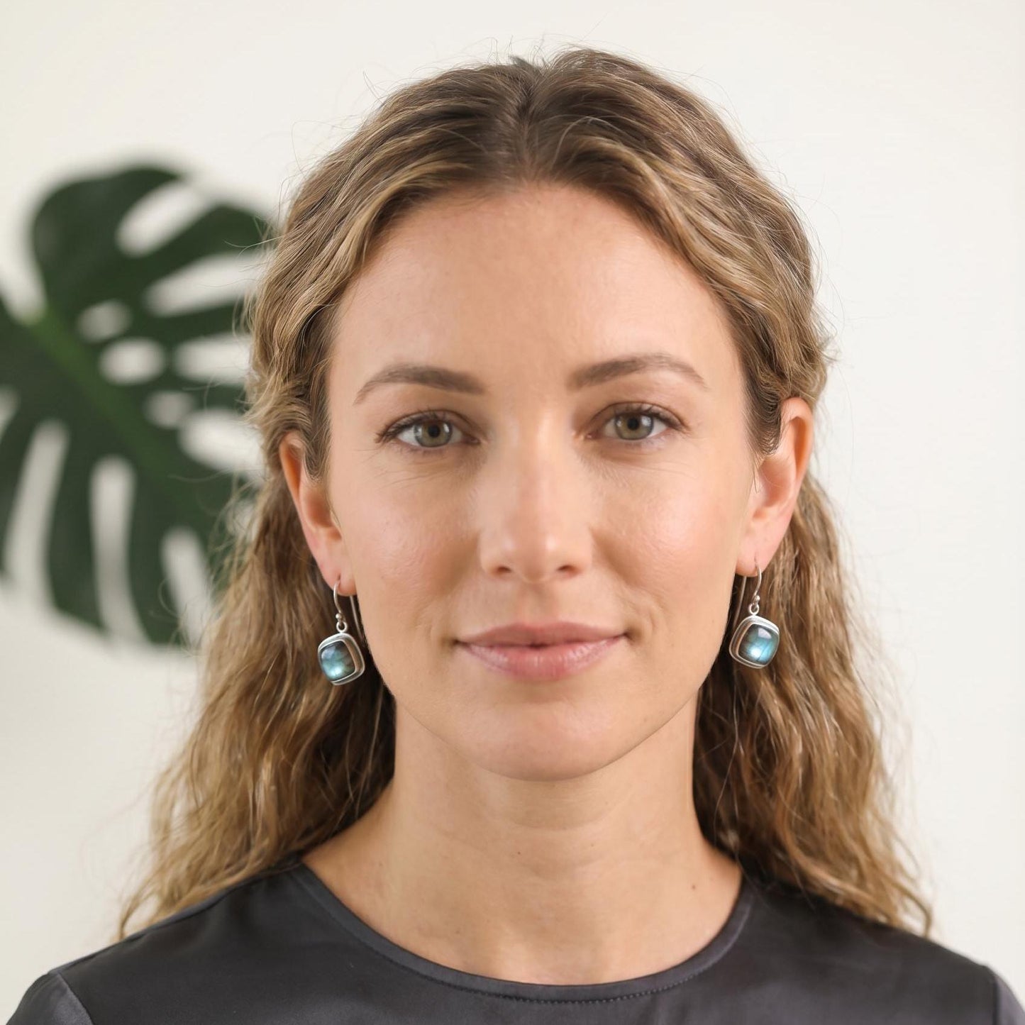 Labradorite Drop Earrings - .925 Sterling Silver - Labradorite Earrings - Sterling Silver