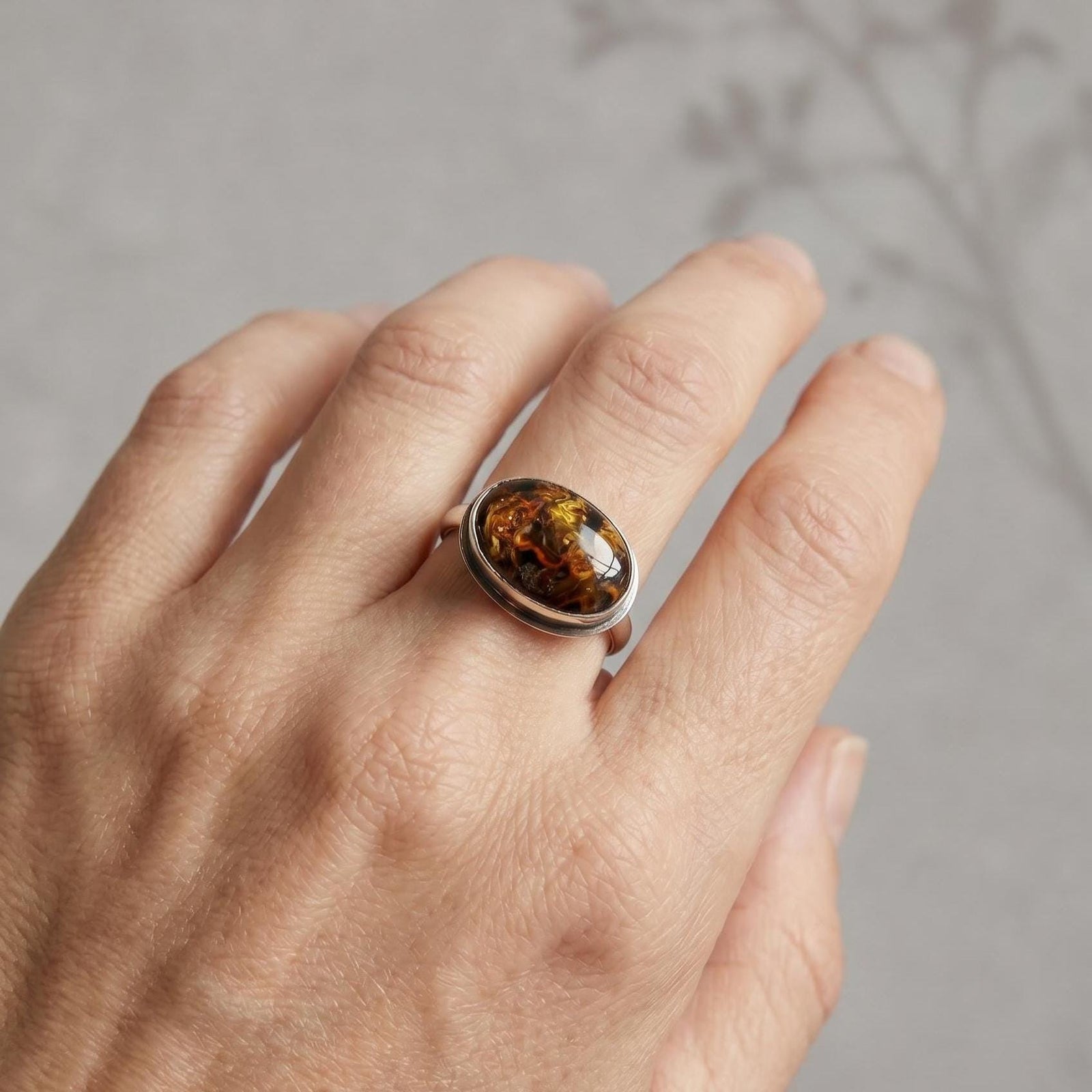 Sterling Silver Pietersite Ring – East West Oval Stone - Choose Your Stone