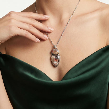 Crazy Lace Agate 2 Stone Pendant - Choose Your Sterling Silver Pendant