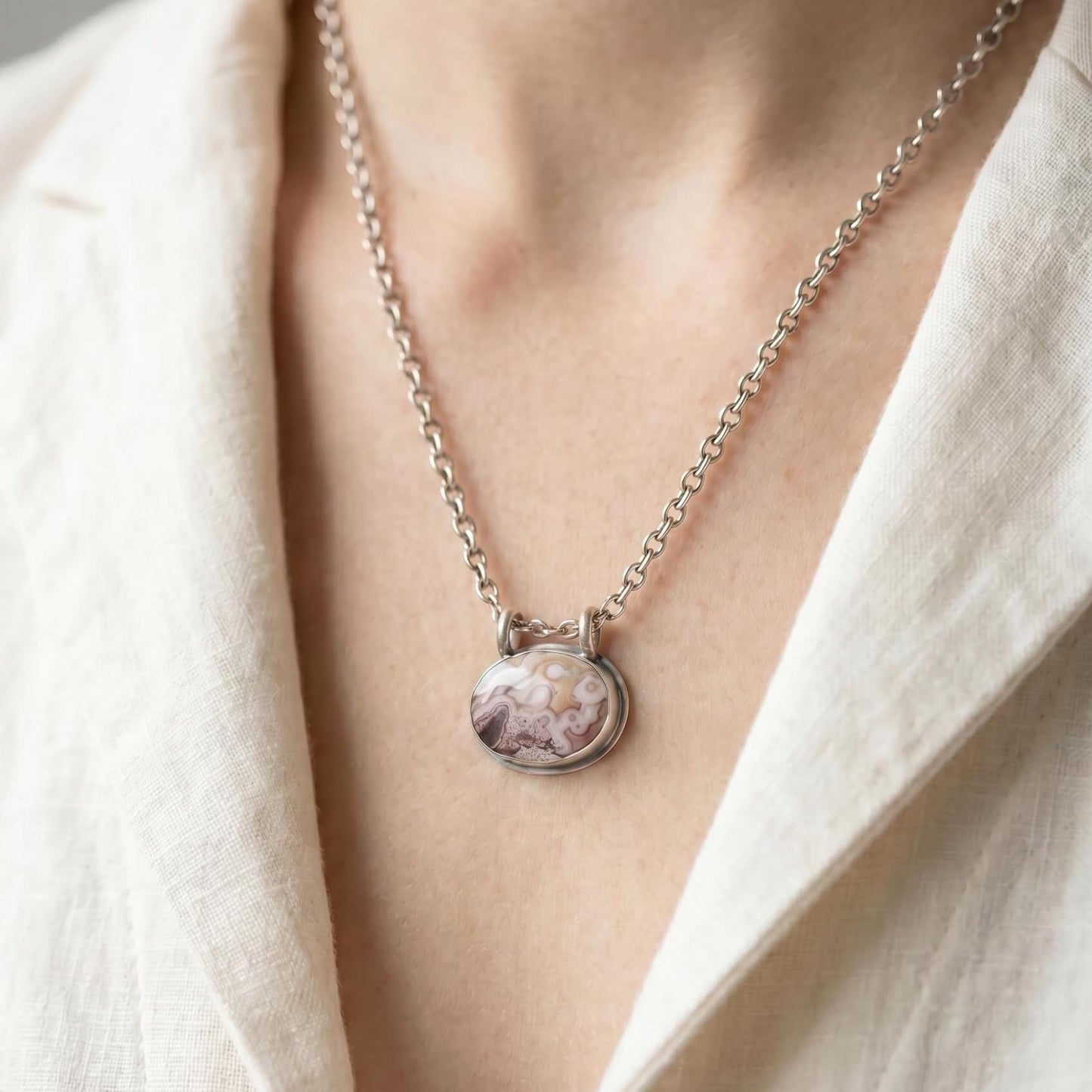 Custom Crazy Lace Agate Pendant – Rose Cut Sterling Silver Necklace - Choose Your Stone