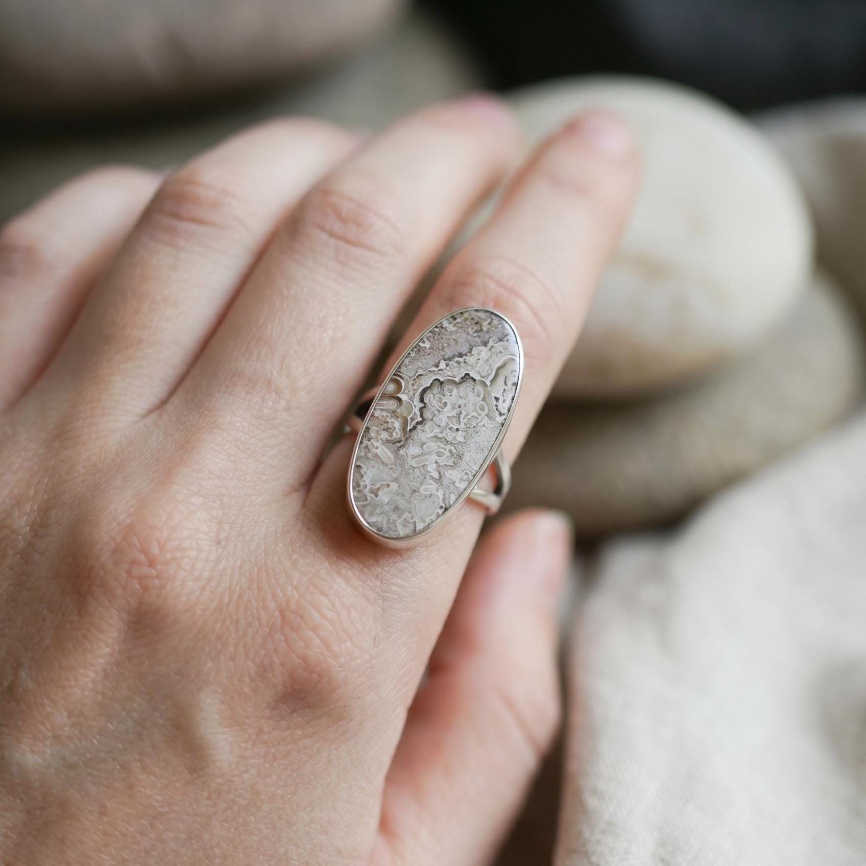 Choose Your Stone: Sterling Silver Crazy Lace Agate Ring - Silversmith Design