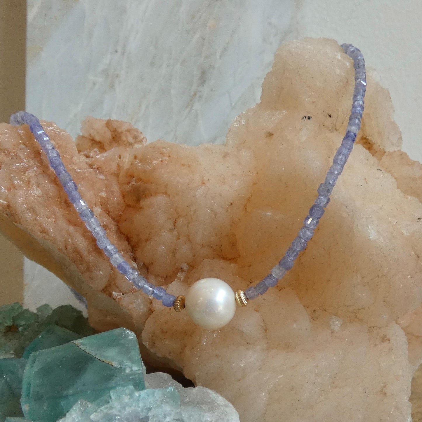 Pastel Pearl Choker - Apatite, Kunzite or Tanzanite - 14KT Gold Filled