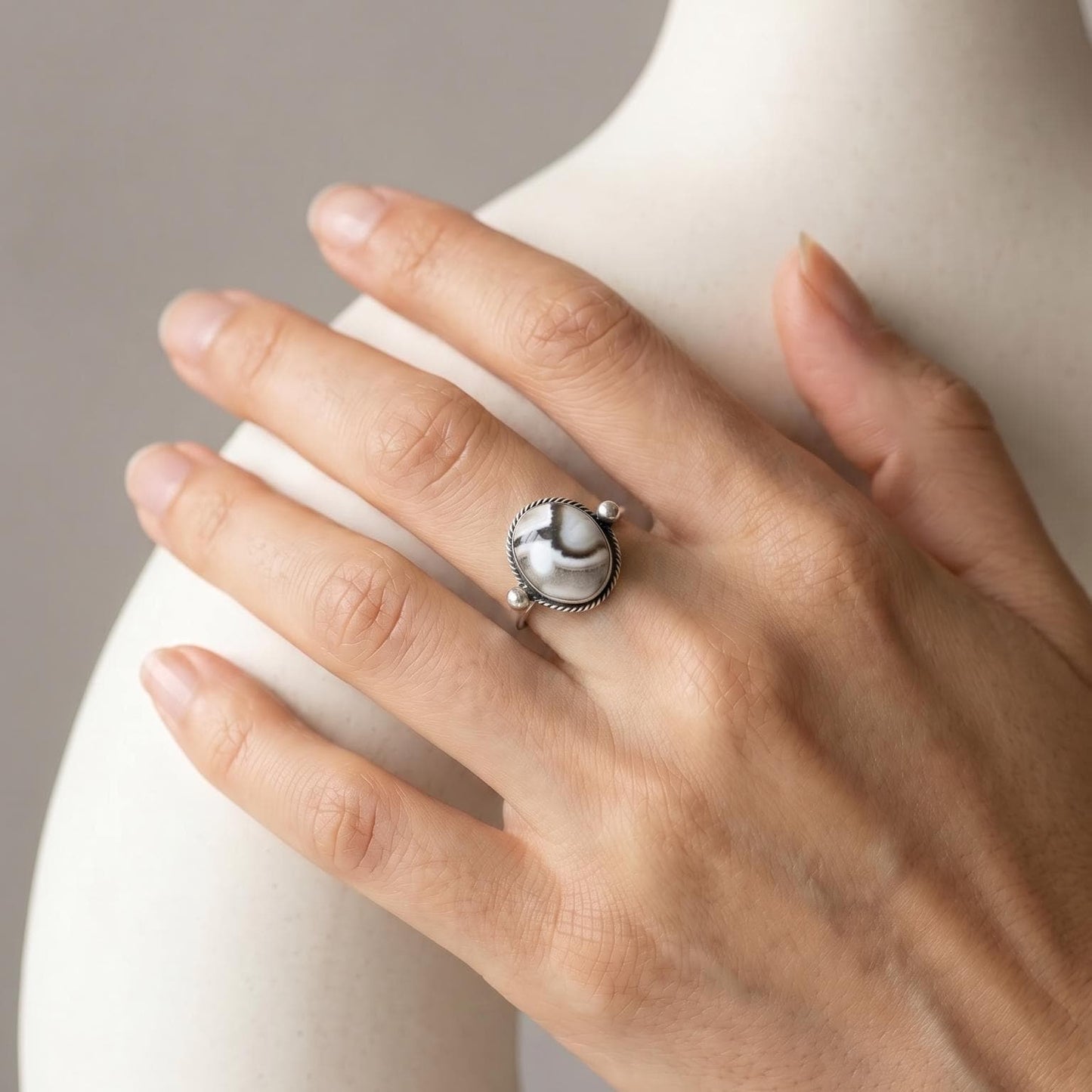 Ocean Jasper Delica Ring – Sterling Silver, Choose Your Stone