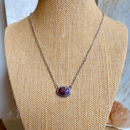 Laguna Lace Agate East-West Pendant – Sterling Silver