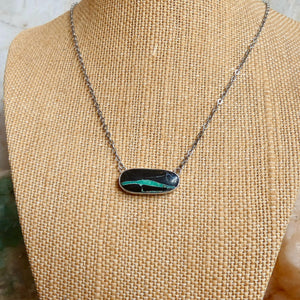 Black Jack Turquoise Bar Necklace – Sterling Silver