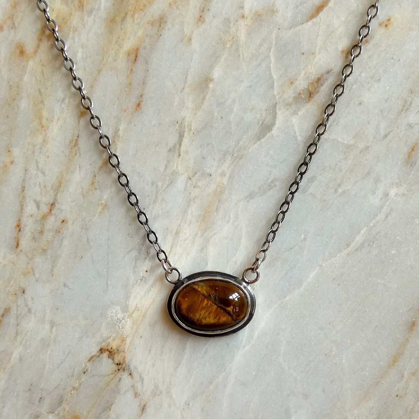 Pietersite Necklace - .925 Sterling Silver