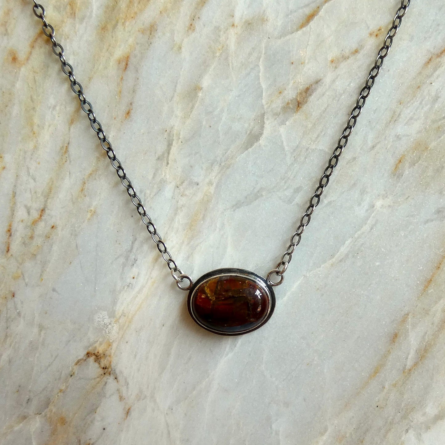Pietersite Necklace - .925 Sterling Silver