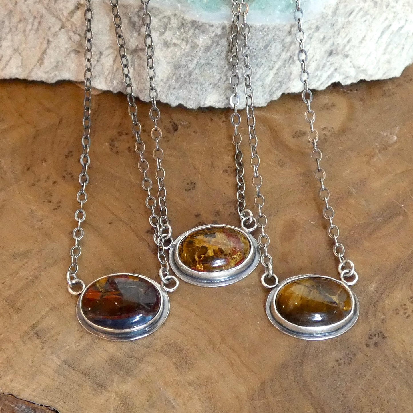 Pietersite Necklace - .925 Sterling Silver
