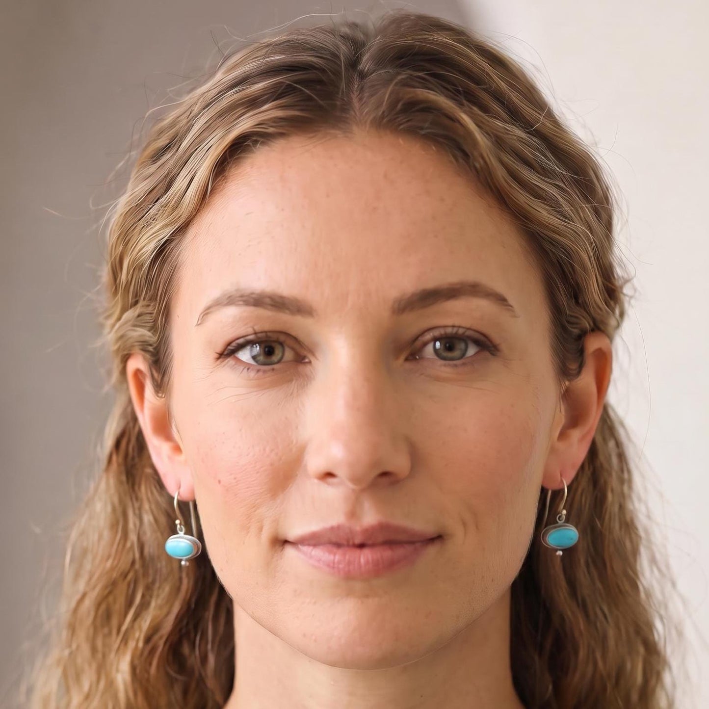 Kingman Turquoise Drop Earrings – Sterling Silver, Handmade