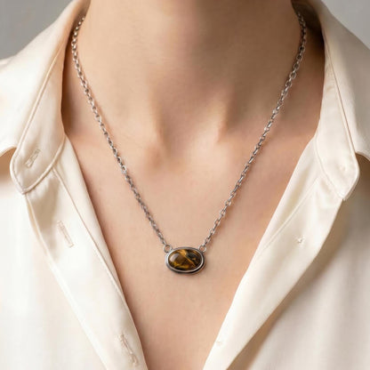 Pietersite Necklace - .925 Sterling Silver