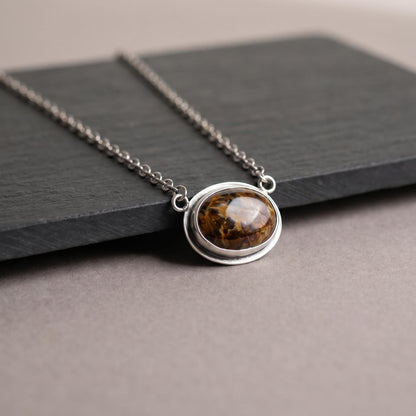 Pietersite Necklace - .925 Sterling Silver