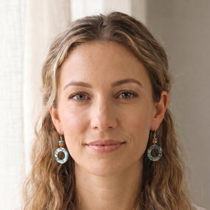 Spiny Oyster Turquoise and Abalone Earrings | Beaded Jewelry