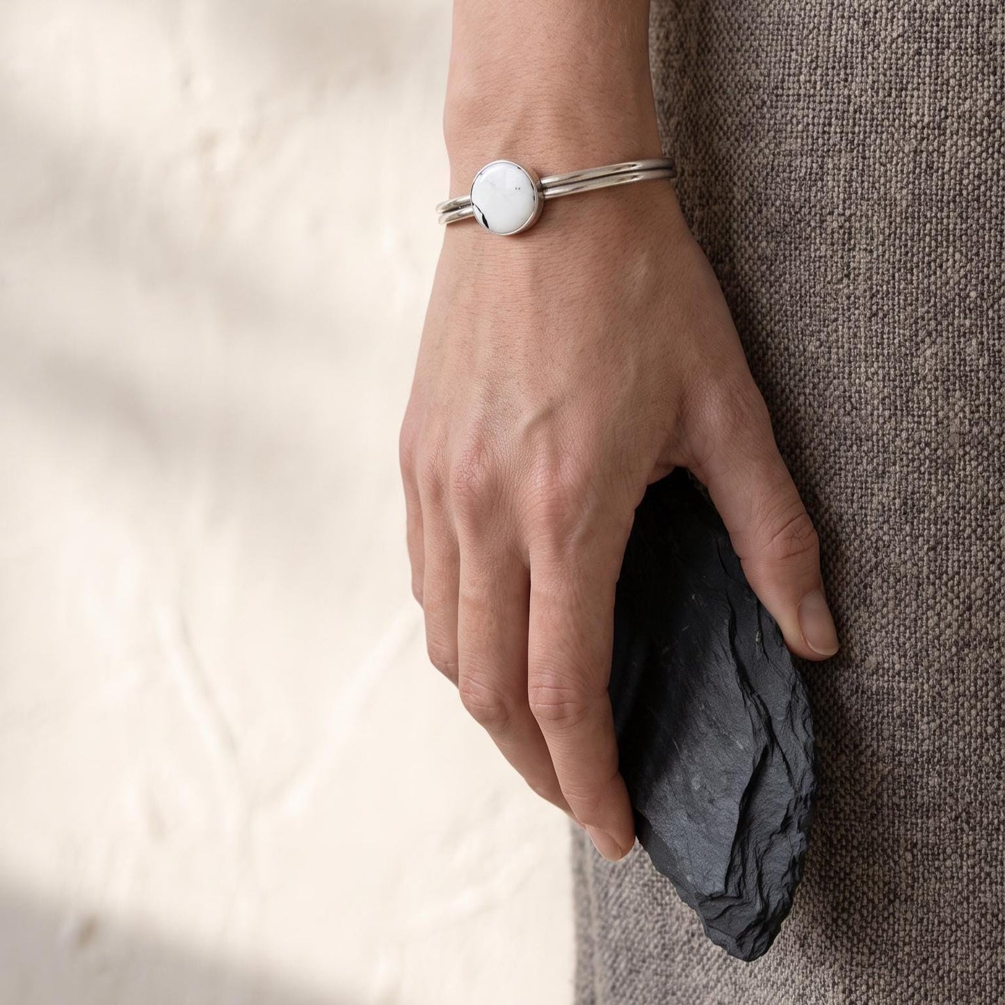 White Buffalo SS Bracelet - Choose from 3 OOAK White Buffalo Cuff - Chunky Sterling Silver Cuff