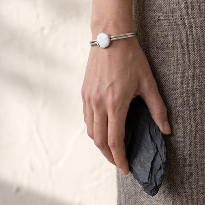 White Buffalo SS Bracelet - Choose from 3 OOAK White Buffalo Cuff - Chunky Sterling Silver Cuff