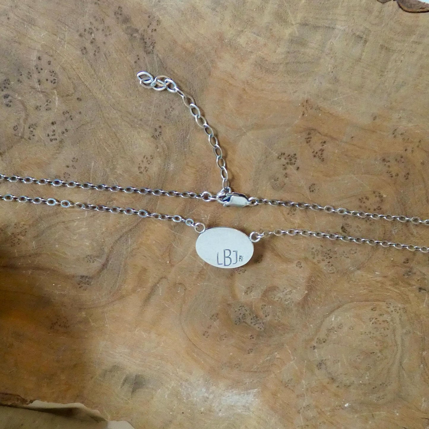 Pink Opal East West Pendant Necklace - Sterling Silver
