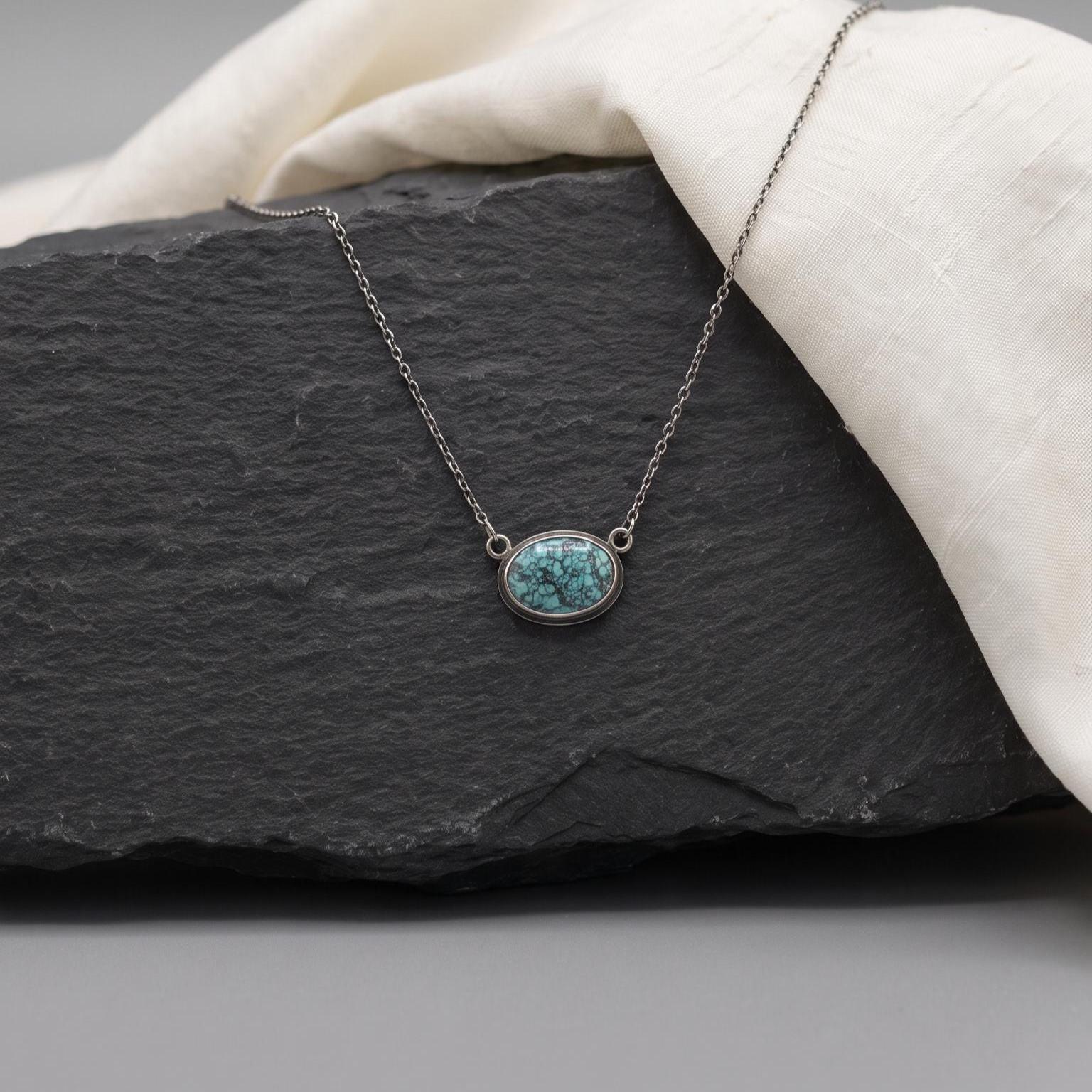 Choose Your Small Turquoise Pendant with Chain - Sterling Silver