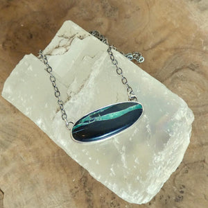 Black Jack Turquoise Bar Necklace – Sterling Silver