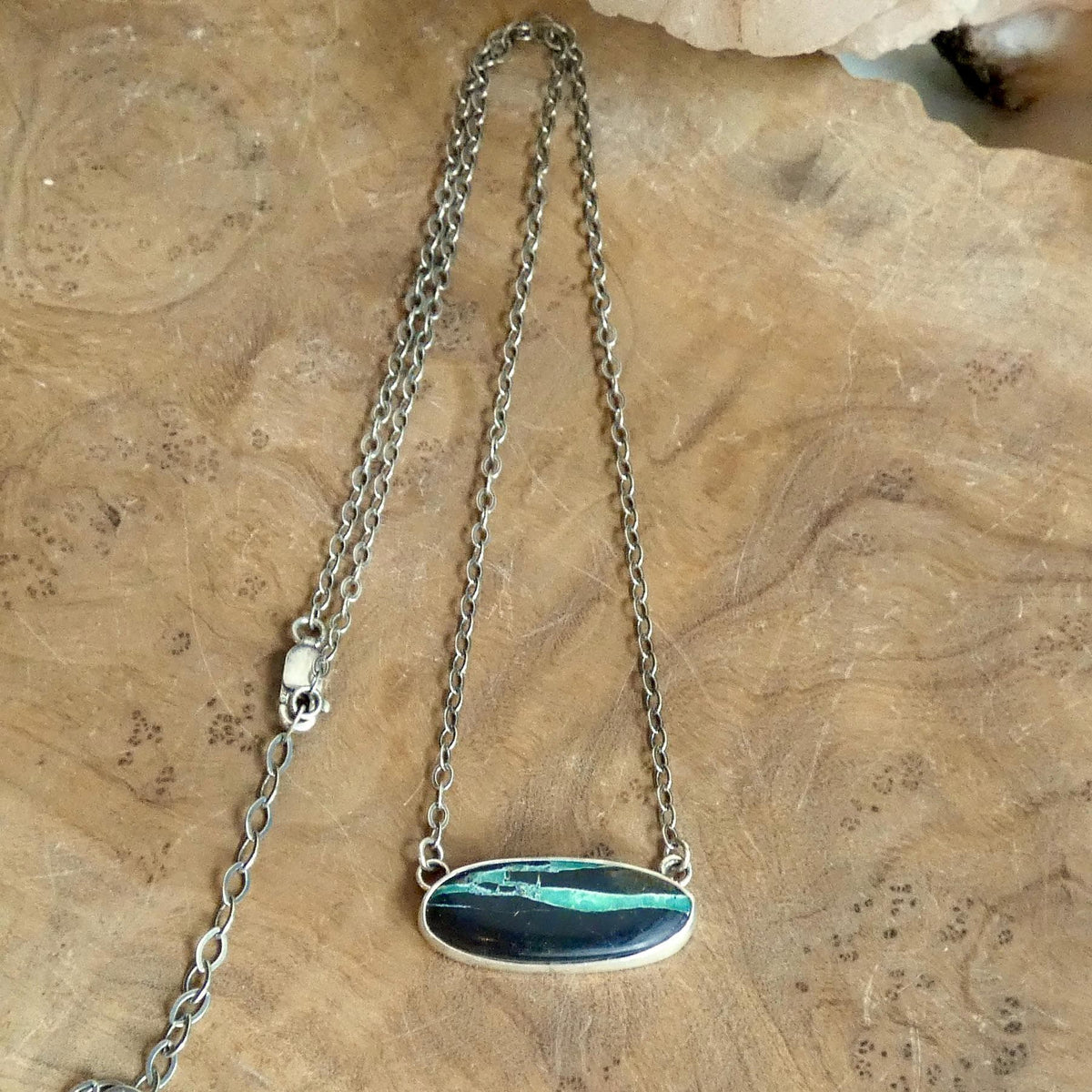 Black Jack Turquoise Bar Necklace | Sterling Silver