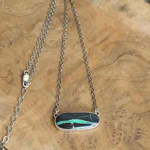 Black Jack Turquoise Bar Necklace – Sterling Silver
