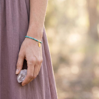 Turquoise Beaded Bracelet | Beaded Bracelet | 14k Gold Filled Findings