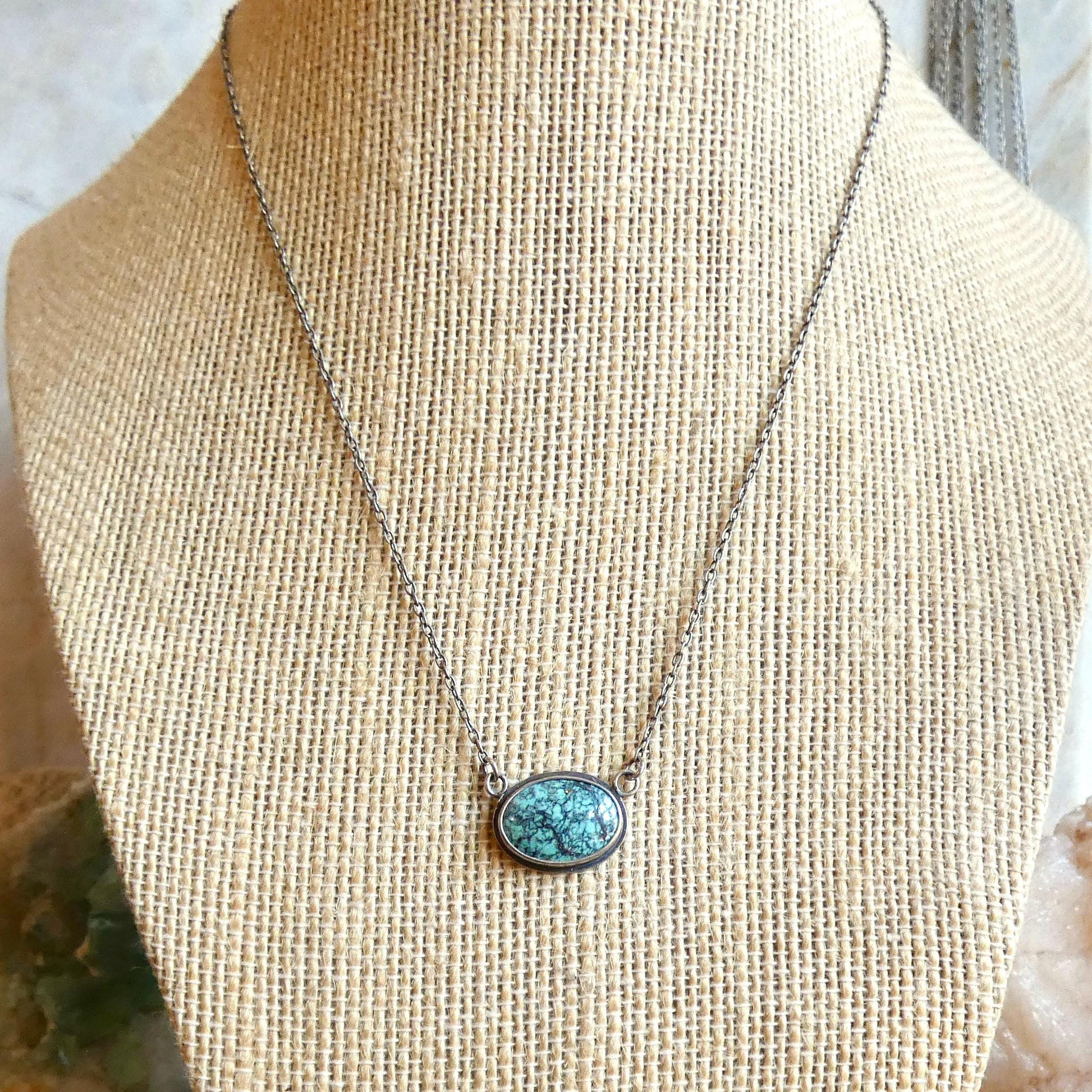 Choose Your Small Turquoise Pendant with Chain - Sterling Silver