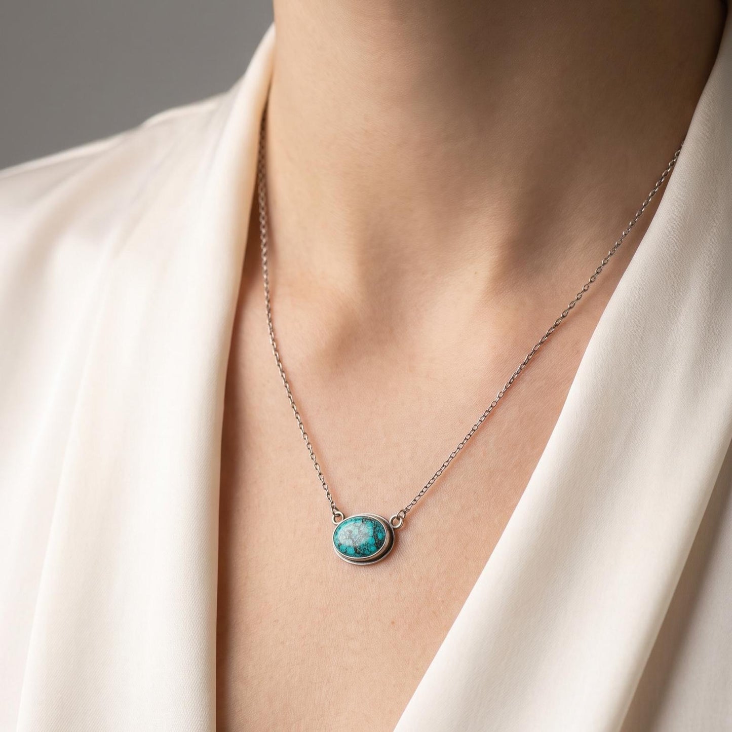 Choose Your Small Turquoise Pendant with Chain - Sterling Silver