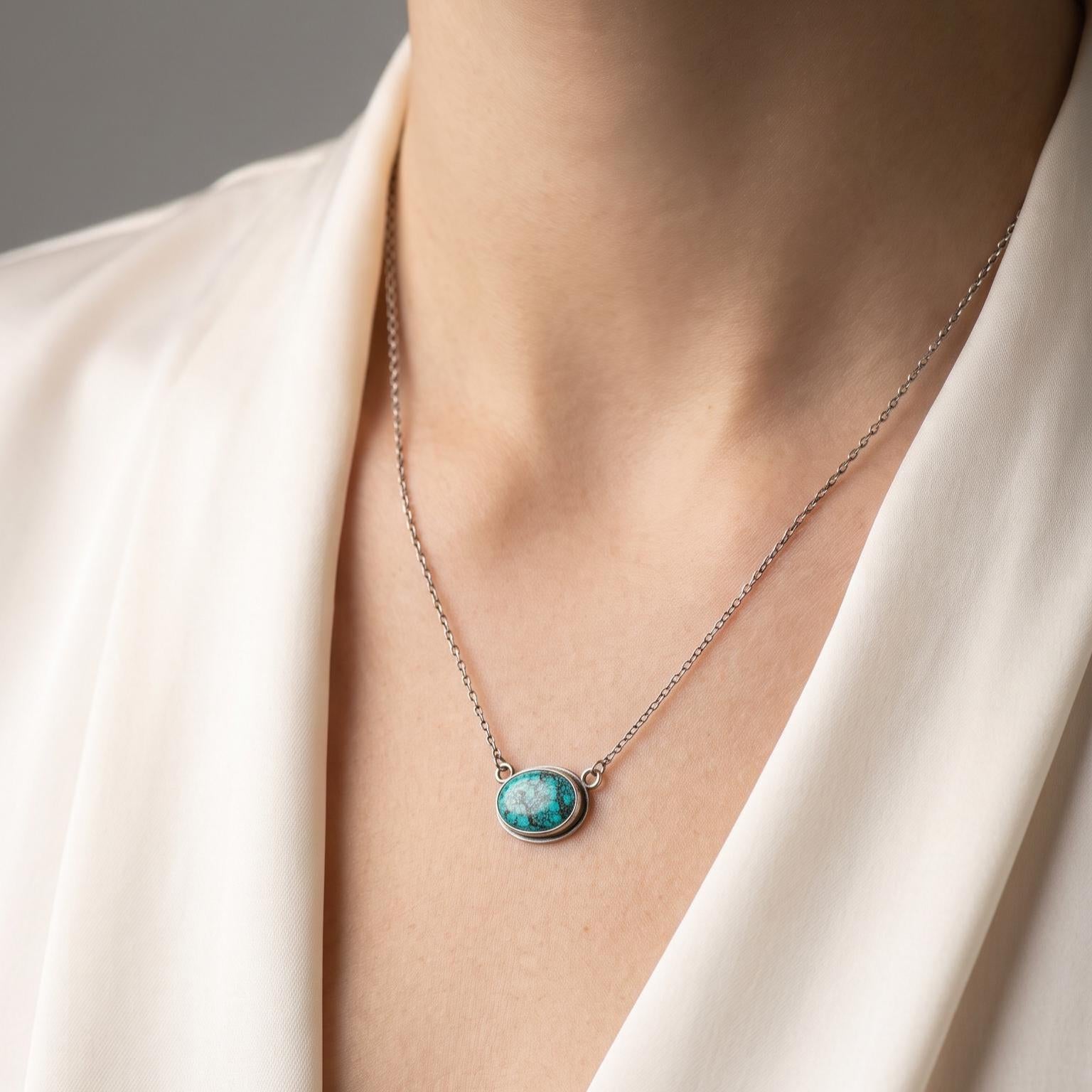 Choose Your Small Turquoise Pendant with Chain - Sterling Silver