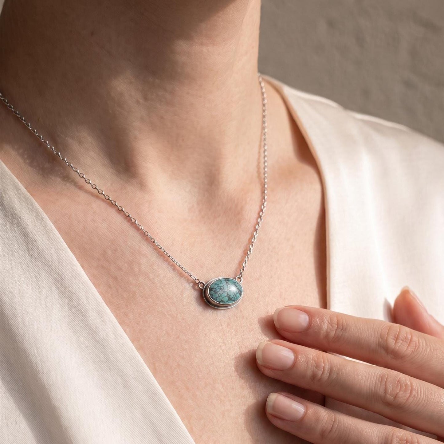 Choose Your Small Turquoise Pendant with Chain - Sterling Silver
