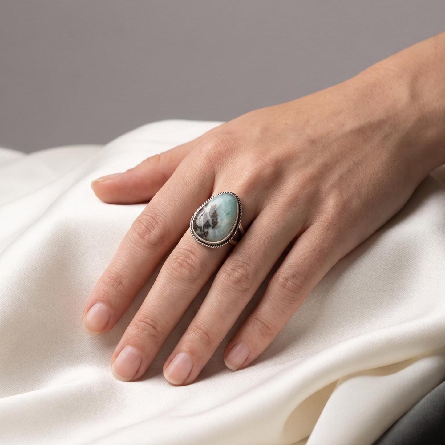 Amazonite Boho Ring | Sterling Silver