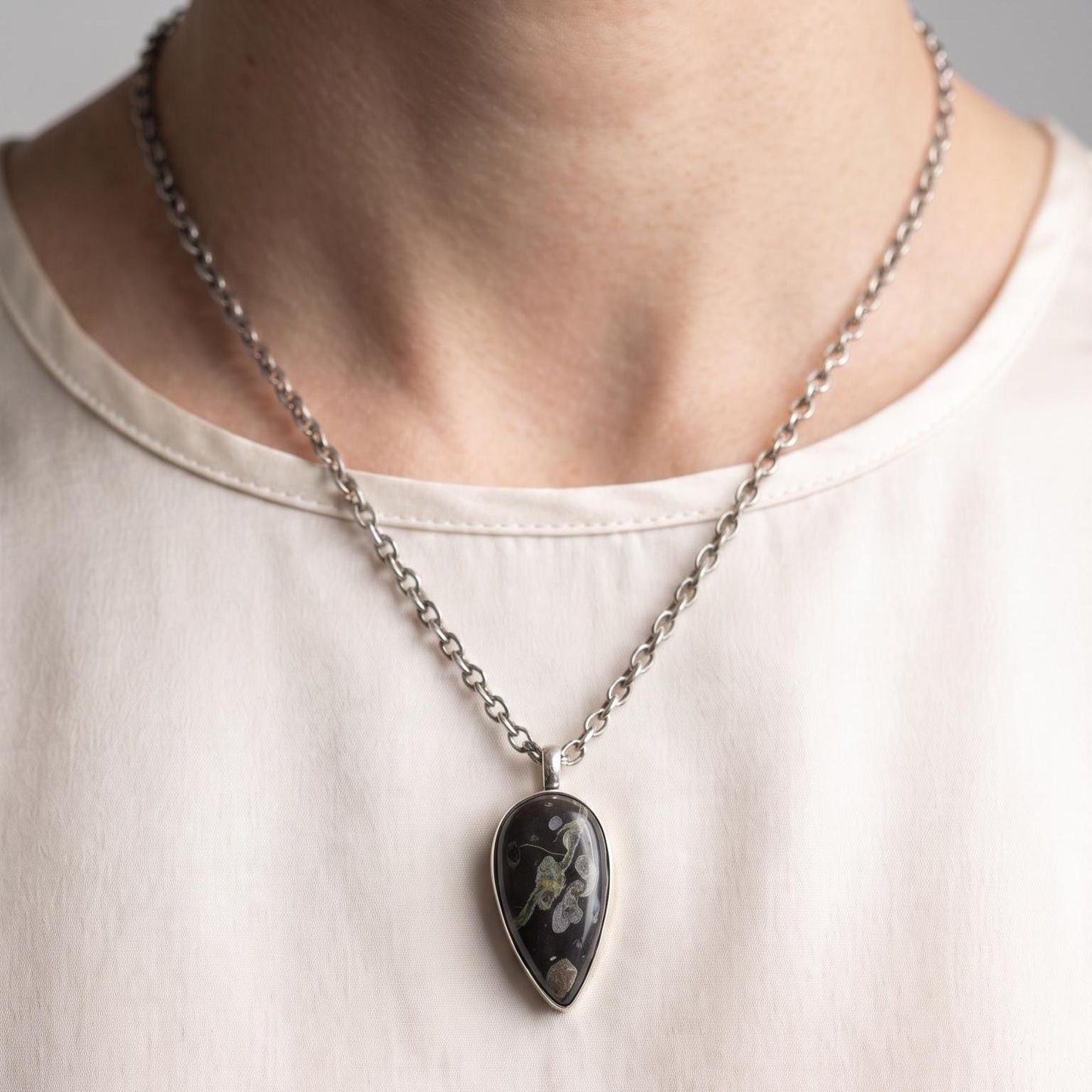 Fossil Jasper Charm Pendant - Sterling Silver - Choose your Pendant