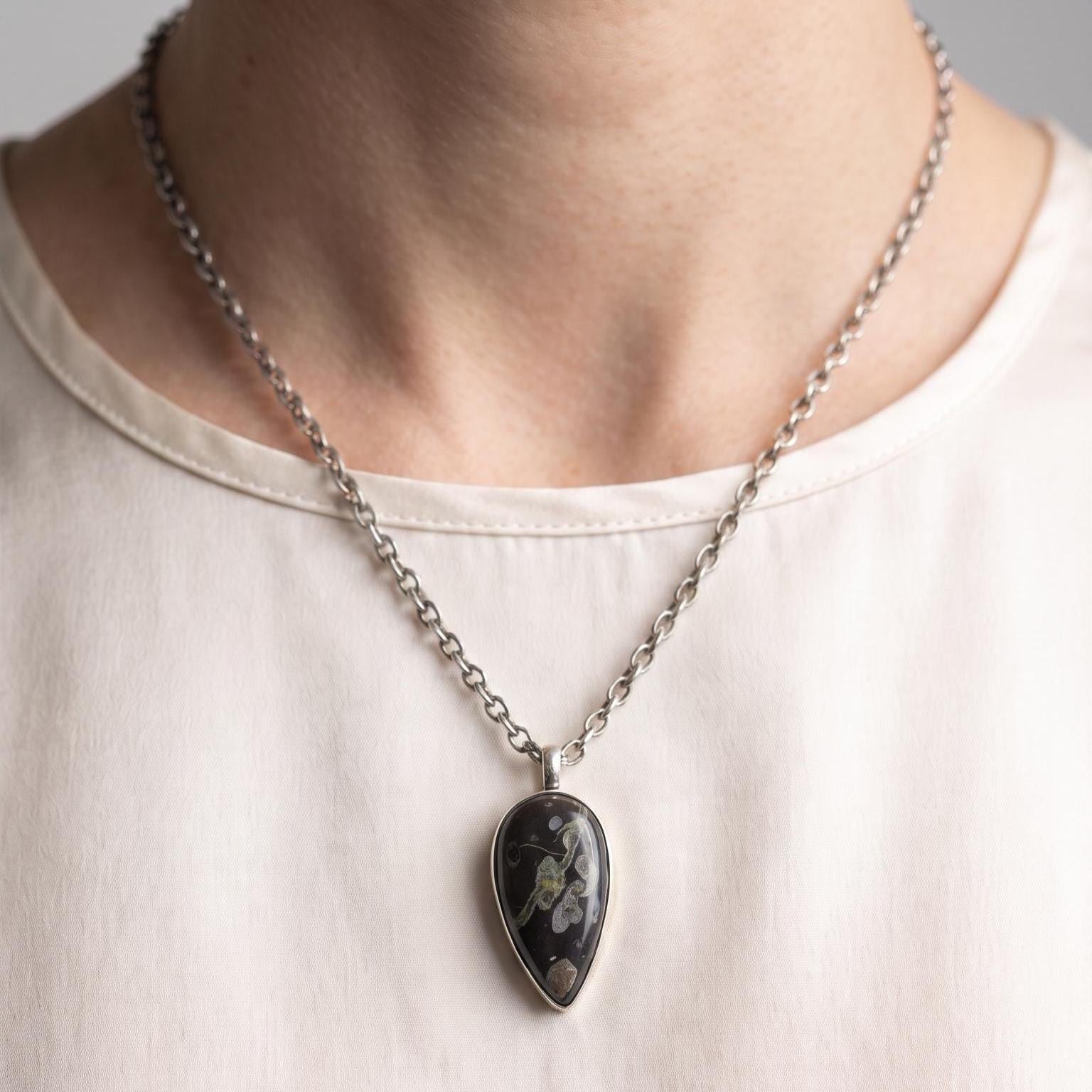 Fossil Jasper Charm Pendant - Sterling Silver - Choose your Pendant