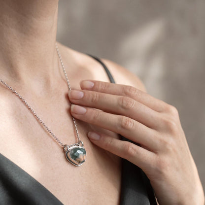 Custom Ocean Jasper Pendant - Choose Your Stone - Sterling Silver