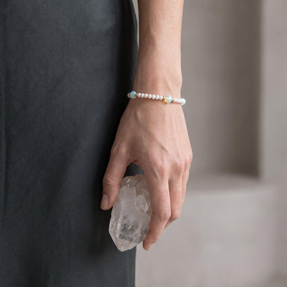 Ethiopian Opal Pearl Bracelet | Gold Filled
