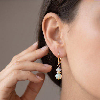 Ethiopian Opal Earrings | 14 KT Gold Filled
