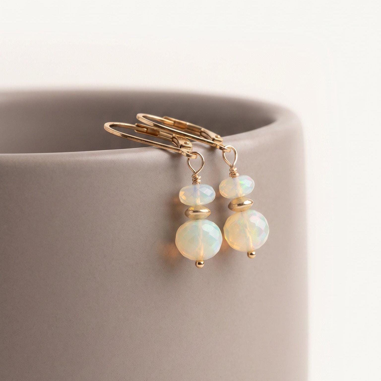 Ethiopian Opal Earrings | 14 KT Gold Filled
