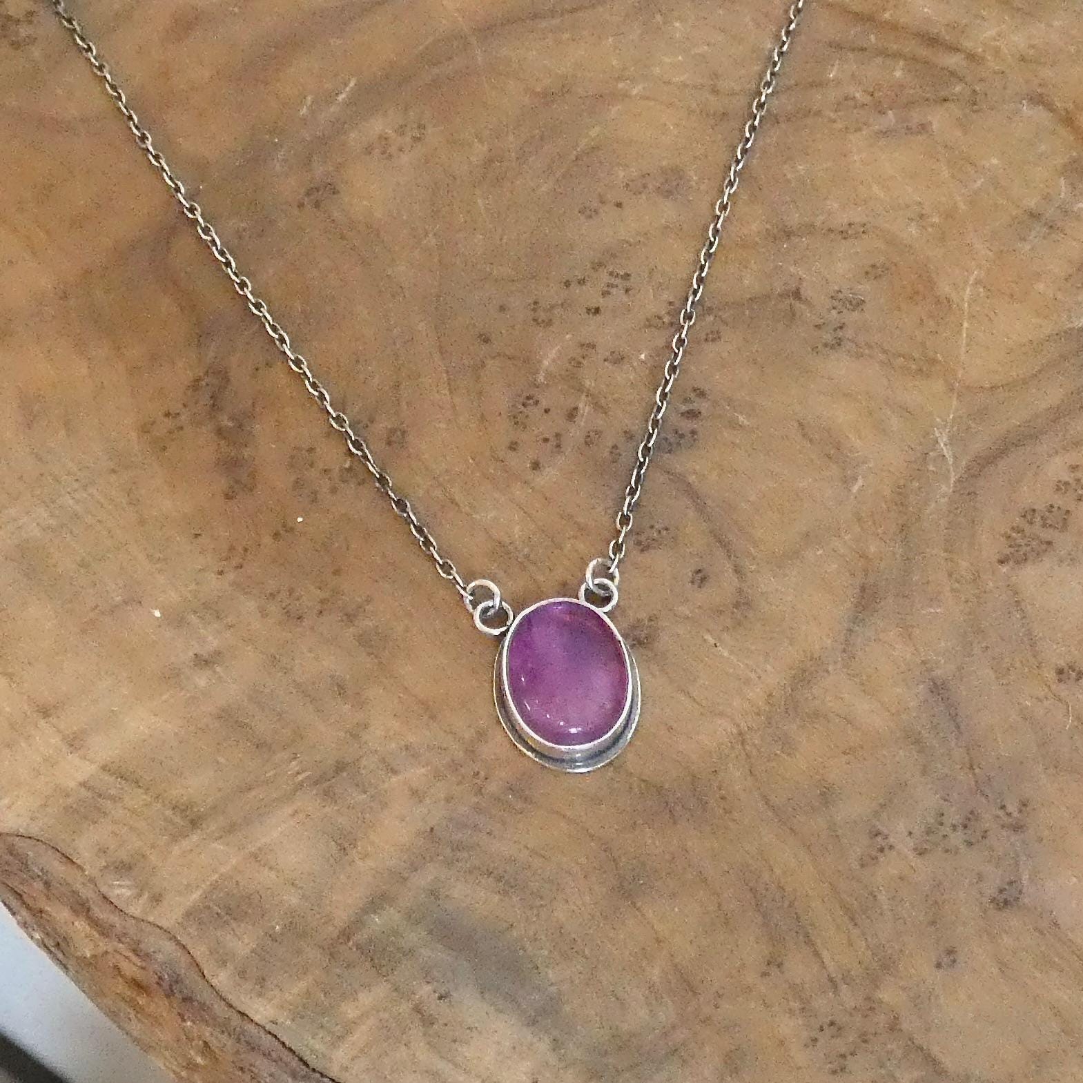 Sterling Silver Rainbow Fluorite Pendant - Silversmith Necklace