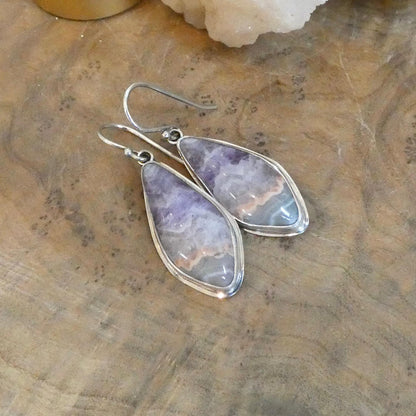 Crazy Lace Amethyst Drop Earrings - Sterling Silver