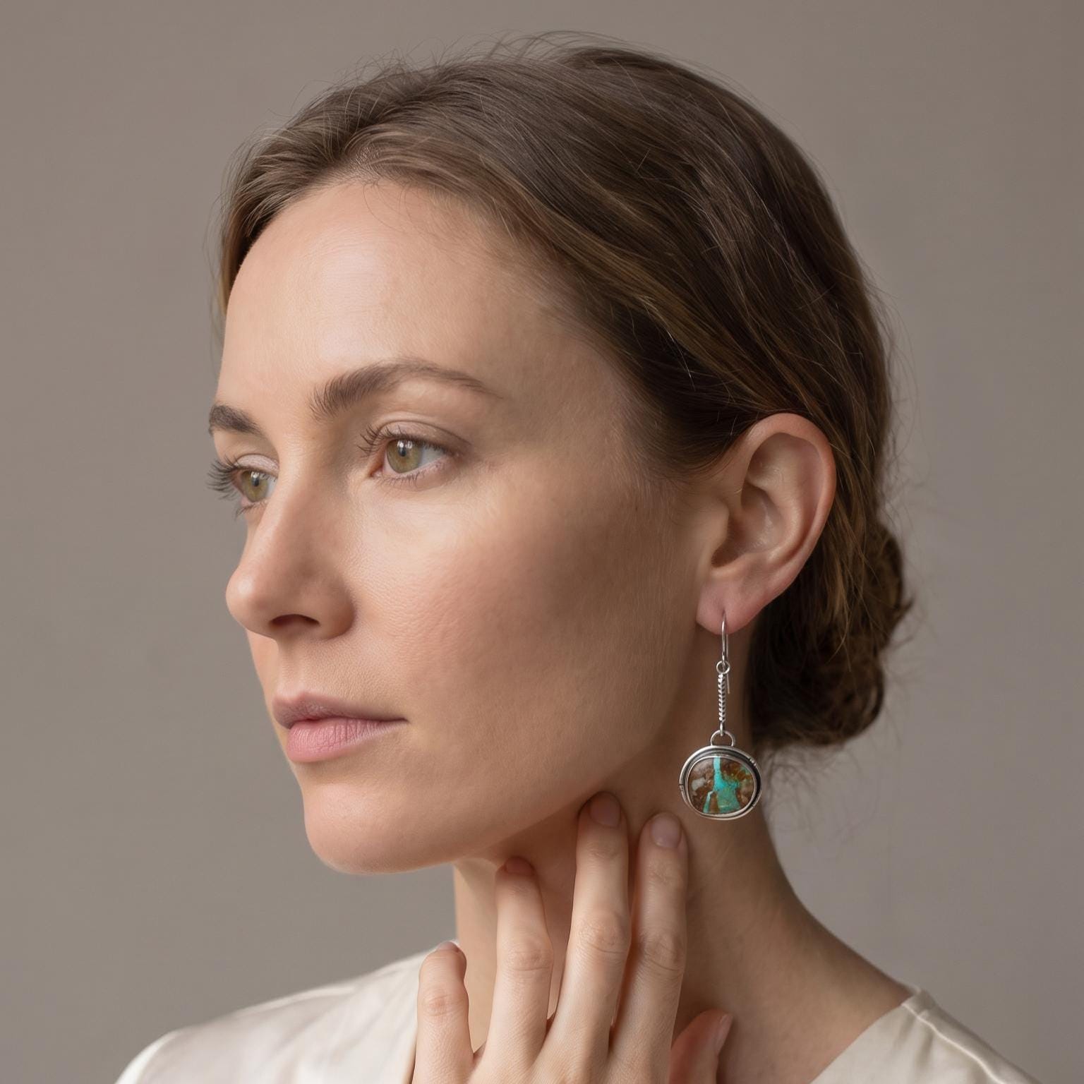Royston Ribbon Turquoise Earrings | Sterling Silver