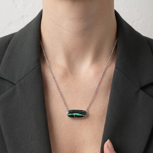Black Jack Turquoise Bar Necklace | Sterling Silver