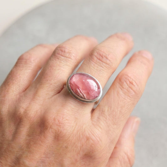 Rhodochrosite Ring - Sterling Silver - Choose Your Finished Ring