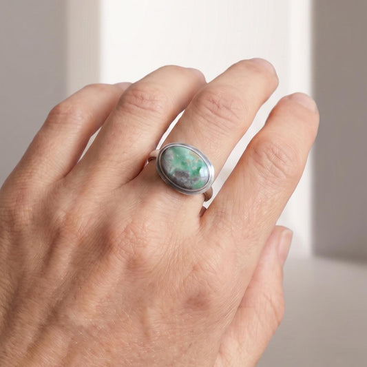 Variscite Ring - Green Variscite Ring - Sterling Silver - Choose Your Stone - OOAK