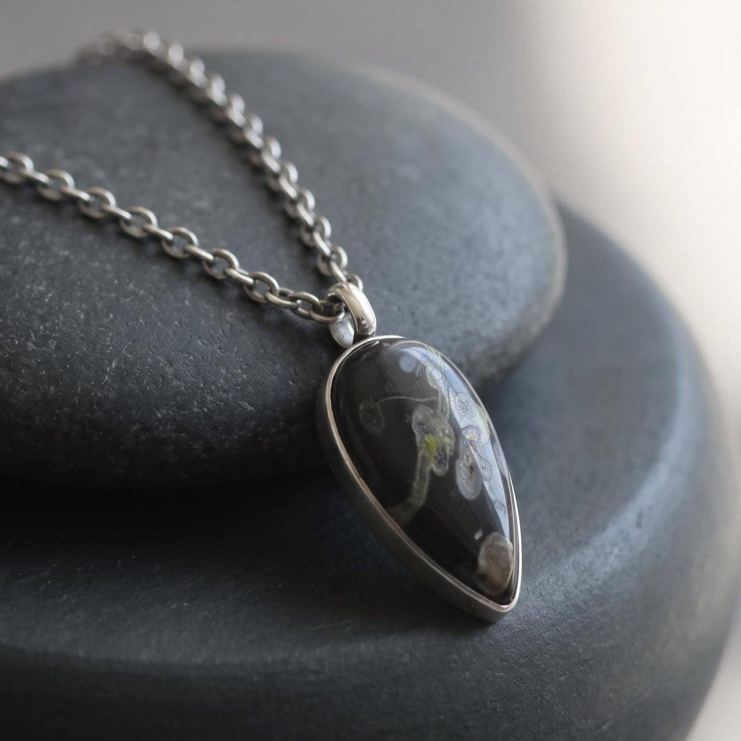 Fossil Jasper Charm Pendant - Sterling Silver - Choose your Pendant
