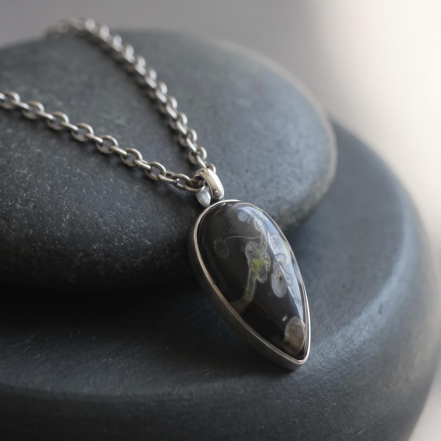 Fossil Jasper Charm Pendant - Sterling Silver - Choose your Pendant