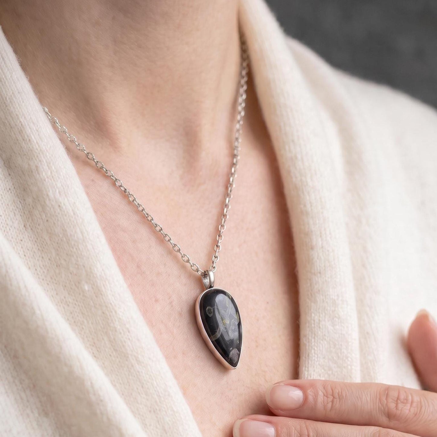 Fossil Jasper Charm Pendant - Sterling Silver - Choose your Pendant